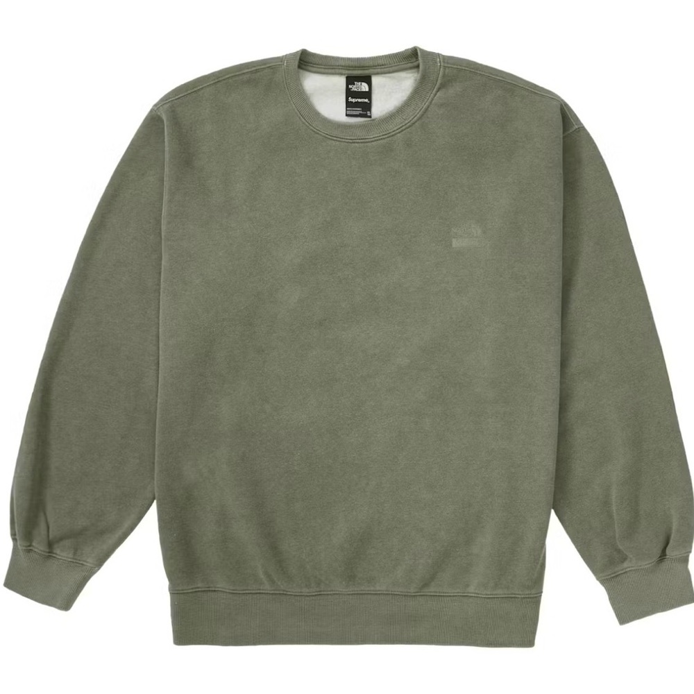Supreme x The North Face Pigment Crewneck Olive Men's Sweater sz L